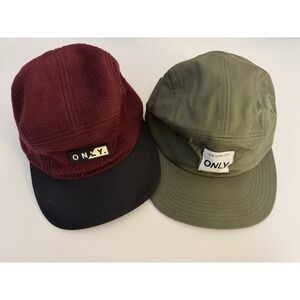 Only. Men's Red Green Fleece Canvas Lot of 2 Hats